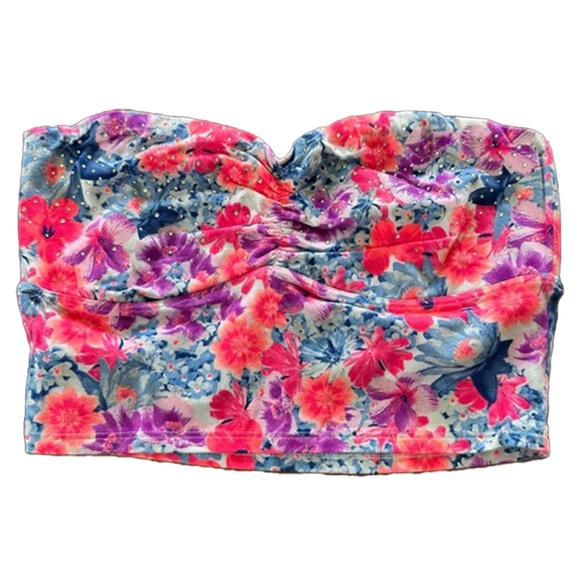 PINK Victoria's Secret Flower Longline Bandeau Bra - Picture 2 of 8